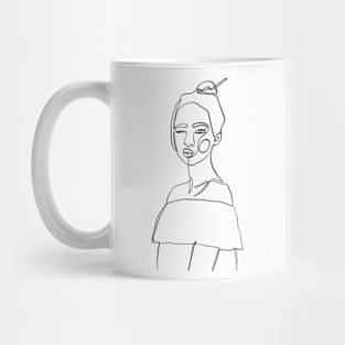 Female abstract one line art Mug